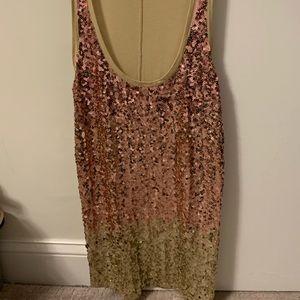 Express tank - rose -> gold ombré sequin